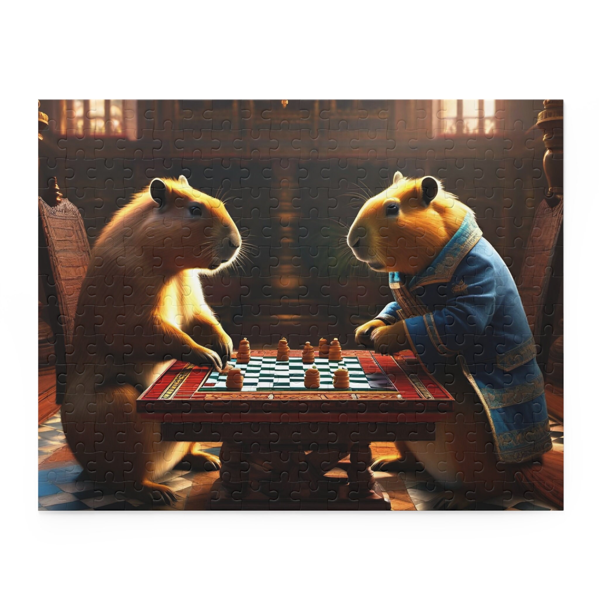 Puzzle, Capybara Playing A Board Game Jigsaw Puzzle, Fun Family Jigsaw ...