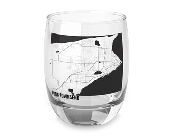 Map of Port Townsend Washington Stemless Wine/ Cocktail Glass, Washington Maps Glass, Unique Washington Gift, Port Townsend WA Mug