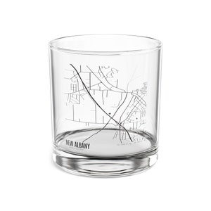 Mapa de New Albany, Copa de cóctel de Mississippi, Mapa de New Albany Rocks Glass, Regalo único de Mississippi, Mapa de Mississippi, Mapa de New Albany MS