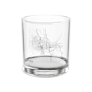 Vaso de cóctel con el mapa de Eugene, Oregon Rocks, vaso con el mapa de Oregon, regalo único de Eugene, Oregon