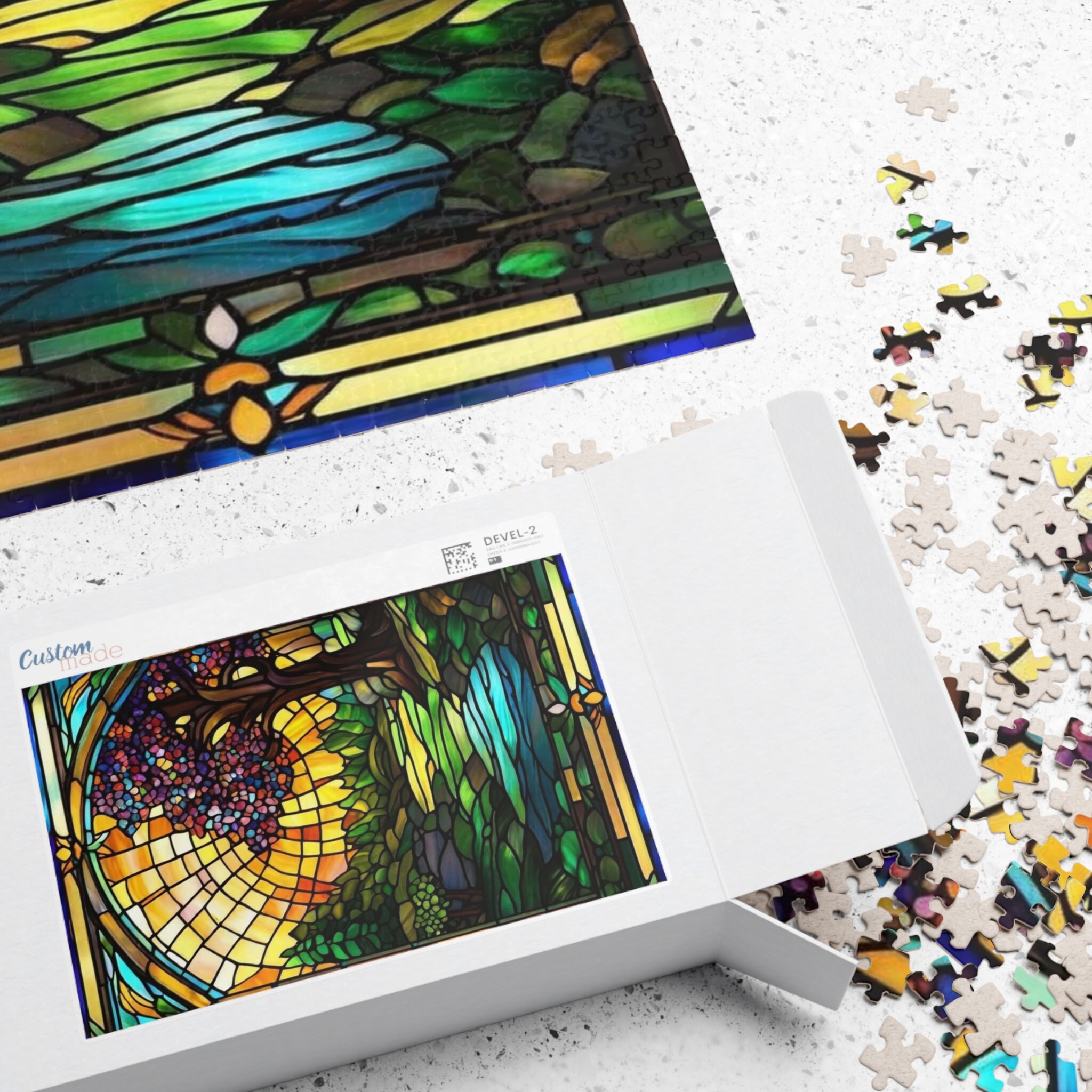 Puzzle, Enchanted Forest Stained Glass Jigsaw, Stained Glass Puzzle ...