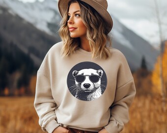 Sweat lunettes de soleil loutre, chemise loutre cool, chemise amoureux des loutres, chemise de plage, chemise loutre drôle, chemise amoureux des animaux
