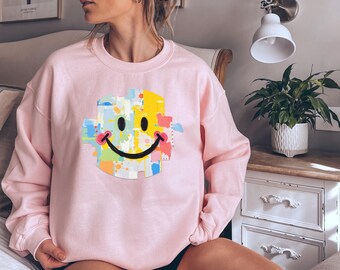 Smiley Face Depression Sweatshirt, Anxiety Shirt, Antidepressant Shirt, Prozac Shirt, Mental Health Shirt, Emotional Shirt