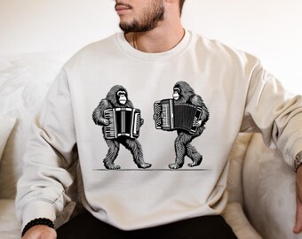 Sweatshirt Bigfoot speelt accordeon, grappig Bigfoot-cadeau, Bigfoot Lovers Gift, grappig Yeti-cadeau, grappig Sasquatch-cadeau, dierenliefhebber