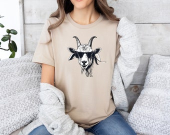 Cool Goat Sunglasses Shirt, Goat Lovers Shirt, Farm Animal Shirt, Funny Goat Shirt, Funny Animal Tee, Animal Lovers Gift