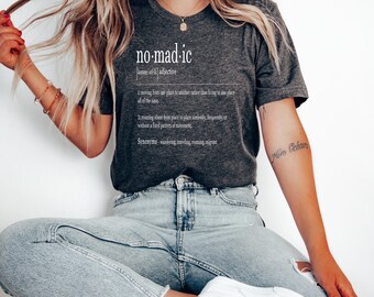 Nomadic definitie vintage T-shirt, Nomadisch, Van Life, Truck Camper Life, RV Living, Home Is Where You Park It, Reizen, Overlanding, Wandelen