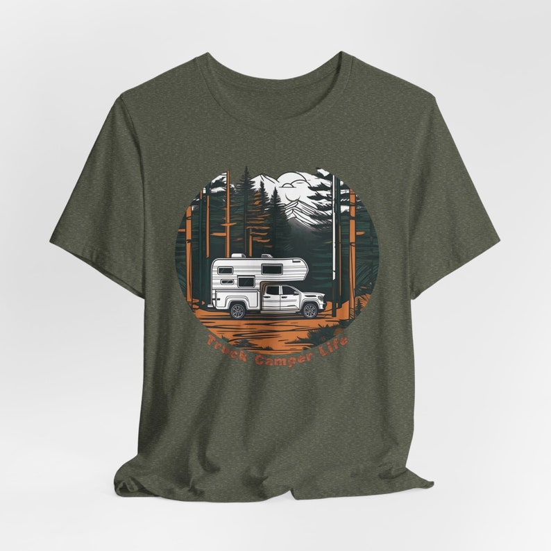 Truck Camper Life Short Sleeve Tee, Truck Camper Shirt, Truck Camper Gift, Nomad Shirt, VanLife, Van Life, Camping Gift, RV Life Gift image 6