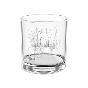 Karte von Spokane Washington Cocktailglas, Karte von Washington Glas, einzigartiges Geschenk von Spokane Washington