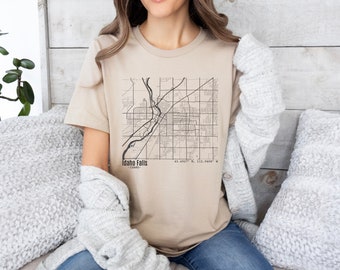 Maglietta Mappa di Idaho Falls Idaho, Maglietta I amo Idaho, Maglietta I amo Idaho Falls, Maglietta Idaho Falls Is Home, Regalo Idaho Falls