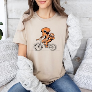 Squid Riding A Bike, Squid Shirt, Octopus Shirt, Octopus Bike Shirt, Octopus