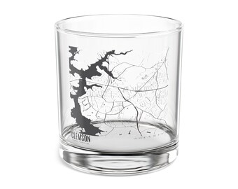 Map of Clemson, South Carolina Cocktail Glass, Map of Clemson, Unique South Carolina Gift, Map Of South Carolina, Clemson SC Map
