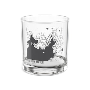 Karte von Stand Bay Hafen, Maine Cocktailglas, Karte von Booth Bay Hafen Rocks Glas, einzigartiges Maine Geschenk, Karte von Maine, Stand Bay Hafen Geschenk