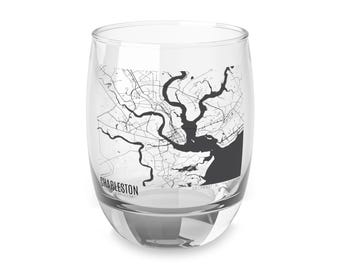 Carte de la Caroline du Sud à vin sans pied / whisky / verre à cocktail, carte de la Caroline du Sud, cadeau verre à vin Charleston SC, Charleston SC