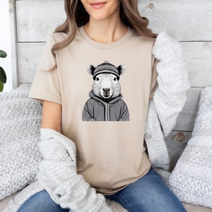 Capybara Bundled Up Shirt, Cute Capybara, Capybara Gift, Capybara Drawing, Capybara Vintage Shirt