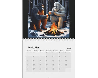 Bigfoot / Sasquatch Calendar (2025), Bigfoot, Sasquatch, Aliens Gift, Bigfoot Lovers Gift, New Years Gift, Funny Calendar