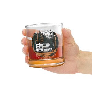 Truck Camper Life Rocks Glass, Truck Camper Gift, RV Living Gift, Camping Gift, Nomad Gift, Van Life Gift, Trucker Gift, Overlanding Gift image 3