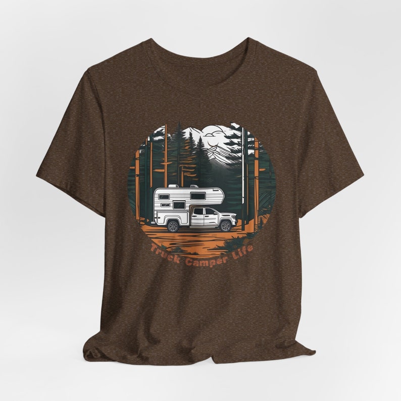 Truck Camper Life Short Sleeve Tee, Truck Camper Shirt, Truck Camper Gift, Nomad Shirt, VanLife, Van Life, Camping Gift, RV Life Gift image 9