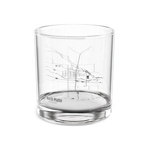 Vaso de cóctel con el mapa de North Platte, Nebraska, vaso con el mapa de Nebraska, regalo único de North Platte, Nebraska
