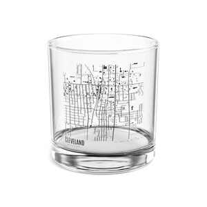 Mapa de Cleveland, Copa de cóctel de Mississippi, Mapa de Cleveland Rocks Glass, Regalo único de Mississippi, Mapa de Mississippi, Mapa de Cleveland MS
