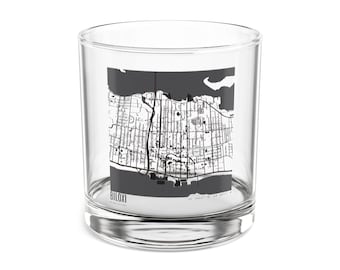 Map of Biloxi, Mississippi Cocktail Glass, Map of Biloxi Rocks Glass, Unique Mississippi Gift, Map Of Mississippi, Biloxi Mississippi Map