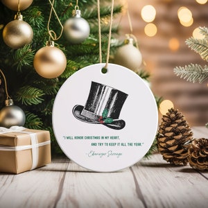 Dickens Quote Ornament/ A Christmas Carol/ Dickens Ornament/ Christmas Classic/ Christmas Gift/ Friend Gift/ Bookish Gift/ Dickens Gift