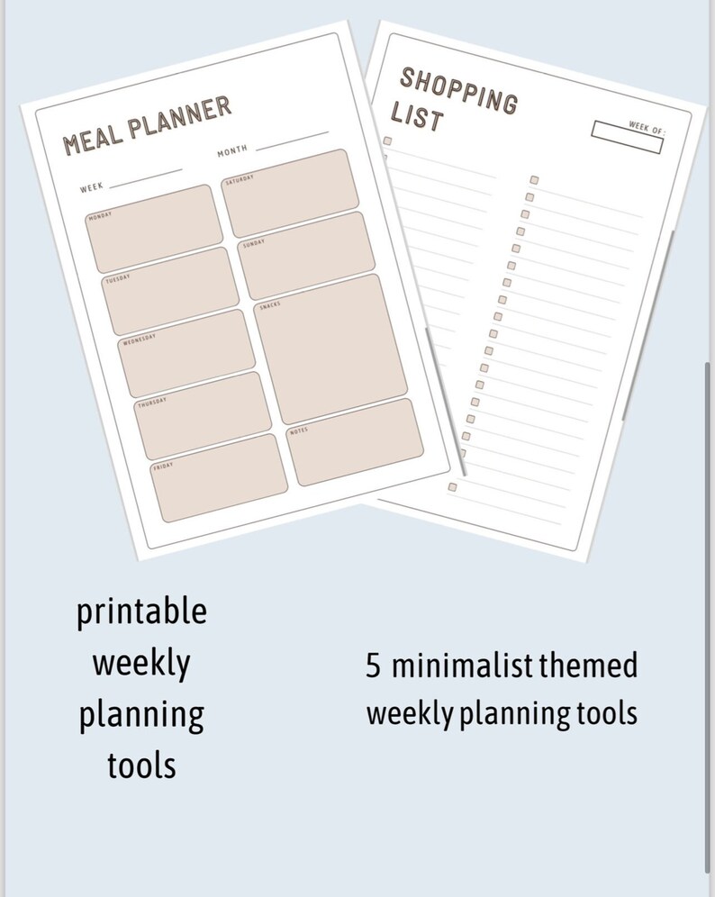 Weekly Planner Bundle A4 Printable Weekly Planner, Meal Planner, To-do ...