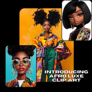 Afro Luxe Clip Art| Guide for Beginners | Digital Art