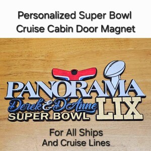 Super Bowl-cruisedeurmagneten gepersonaliseerd voor elke scheepsnaam