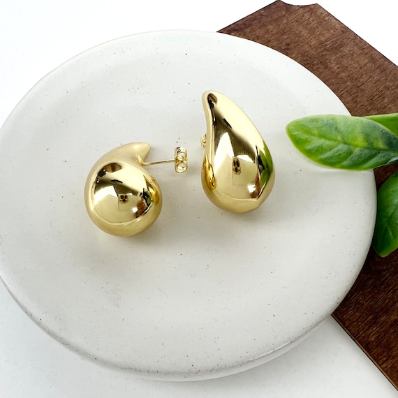 Chunky Gold Hoop Earrings for Women, Dupes Earrings Lightweight