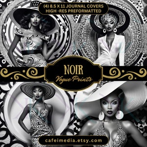 Black Woman Art: Noir Vogue Notebook Covers (Digital Download)