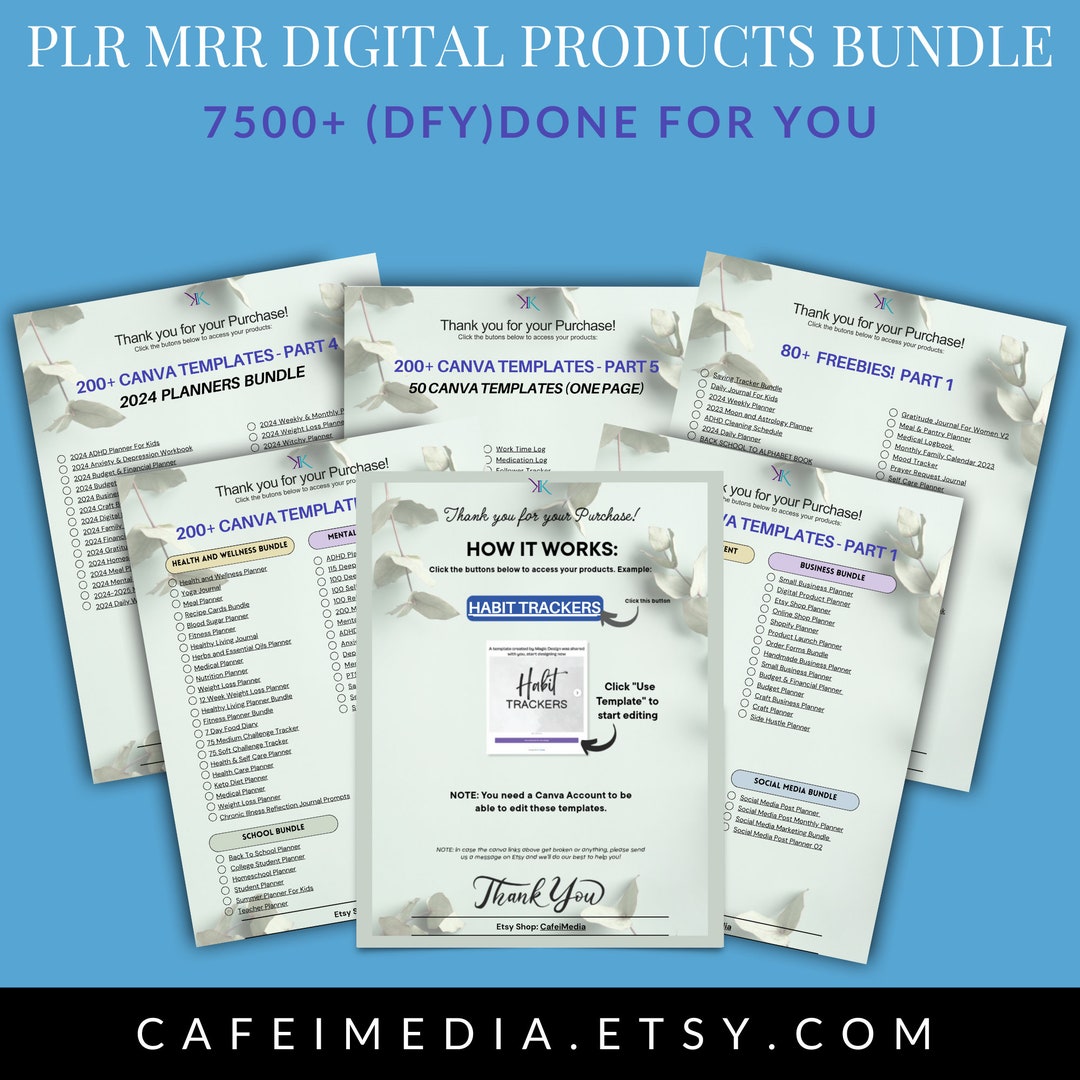 7500+ Canva Planner Templates Bundle: PLR MRR Digital Products - Etsy
