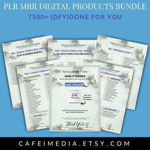 7500+ Seiten (Handelsmarkenrechte) MRR (Master Resell Rechte) Done For You Digital Produkte Bundle | Passives Einkommen | Ebooks, Planer, Canva