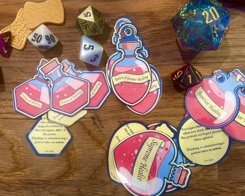 Dnd Printable Healing Potions - Etsy