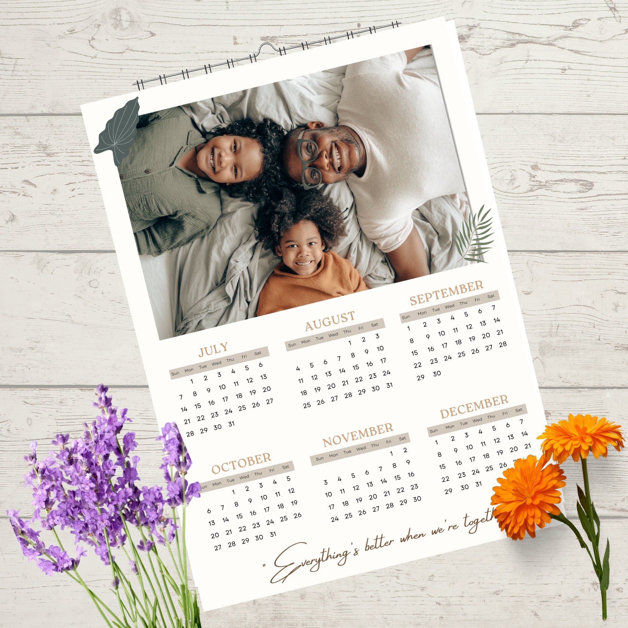 2025 Photo Wall Calendar, 2025 Personalized Photo Hanging Calendar