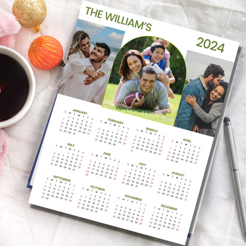 Customized 2024 Photo Calendar Template, Canva, Photo Printable