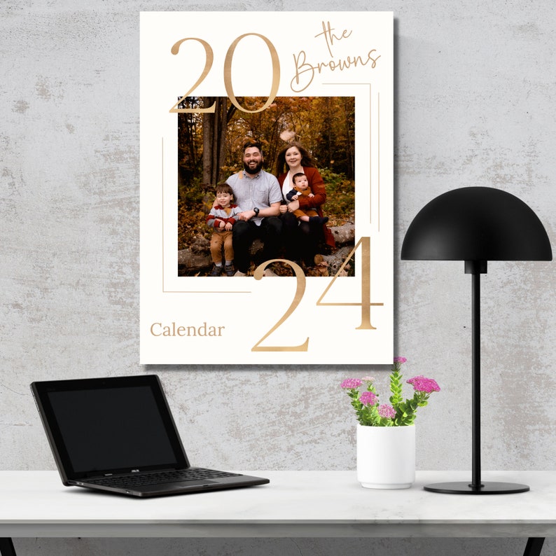 2024 Photo Wall Calendar, 2024 Personalized Photo Hanging Calendar