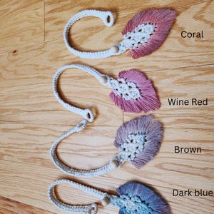 Hand Woven Macrame Curtain Tie Back: Boho Leaf Decor