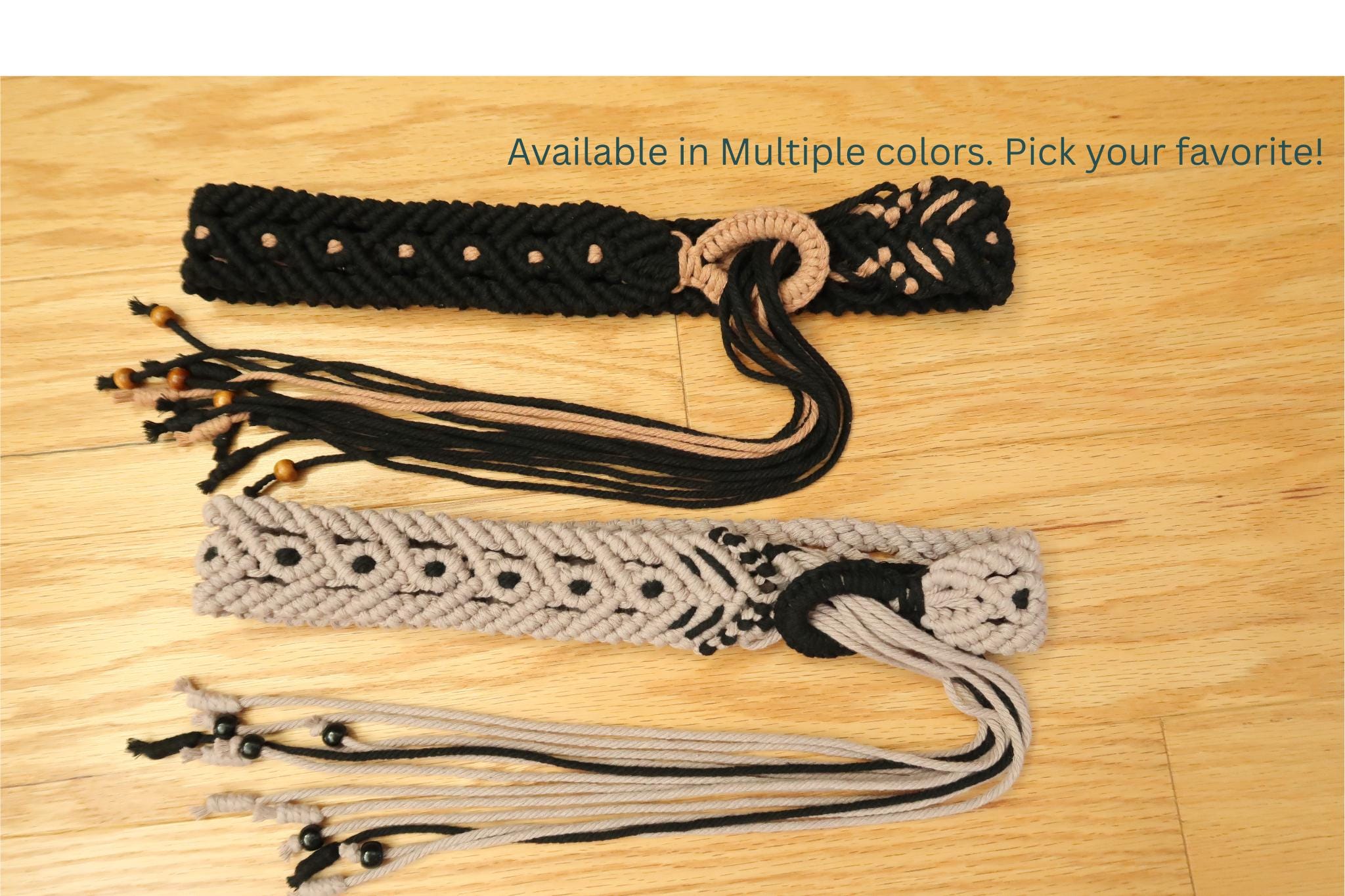 Macrame Belt Orange Black Metal Buckle Handcrafted Wholesale Fashion Macrame Belt Handwoven & Braided Design  main image 4