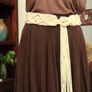Handmade Macrame Belt, 100% Cotton, Adjustable Boho Waist Tie, Festival Accessory