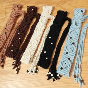 Handmade Macrame Belt: Adjustable Boho Cotton Waist Belt