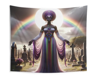 Tapestry - Oya | Panel De Trono | Regla De Ocha | Home Decor Wall Art | Wall Hanging Tapestry | Wall Art Tapestries | Yoruba | Santeria