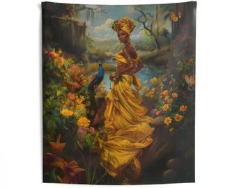 Tapiz - Oshun / Panel De Trono / / Regla De Ocha / Impresión de arte de pared / Tapices de arte de pared / Arte de pared de decoración del hogar / Arte de pared / Arte espiritual