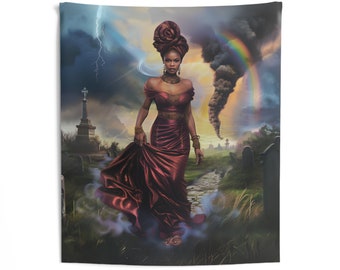 Tapestry - Oya | Iyansa | Wall Hanging Tapestry | Wall Art Print | Home Decor Wall Art | Santeria | Spiritual Gift