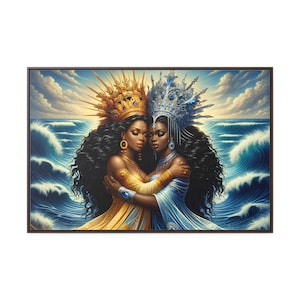 Yemaya Oshun | Dos Aguas Canvas | Home Decor Wall Art |Oversized Canvas | Yoruba | Santeria