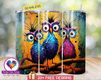 Funny Birds Tumbler Wrap: 20oz Sublimation Design (Digital Download PNG)