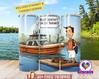 Funny Boat Captain 20oz beker wrap: marine design (digitale download)