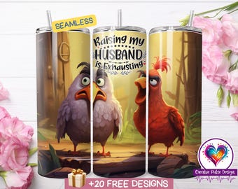 Tumbler Wrap Funny Wife: Raising My Husband, sarcastisch, png (digitale download)