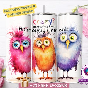 Envoltura de vaso sarcástico, diseño divertido de vaso de sublimación, cita sarcástica Loco prefiero el término hilarantemente inestable, sin costuras 20oz flaco