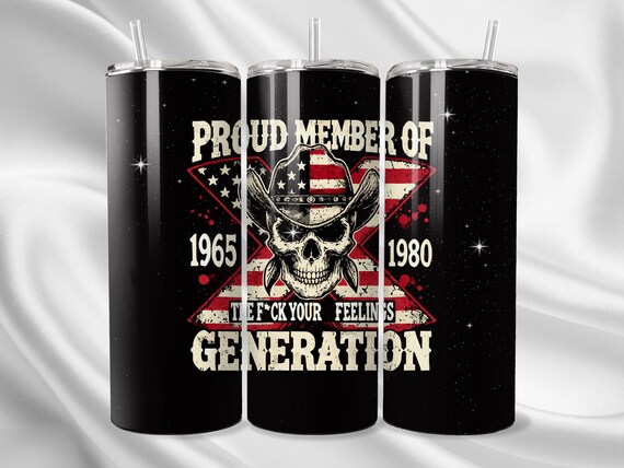 GenX Skull Tumbler Wrap: 20oz Sublimation Design (Digital Download)