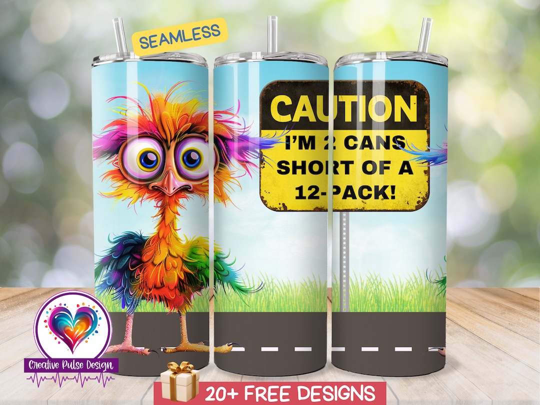 Crazy Chicken Tumbler Wrap, Funny Sublimation Design for 20 Oz Skinny ...